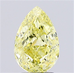 Picture of Lab Grown Diamond 2.01 Carats, Pear with  Cut, Fancy Intense Yellow Color, VVS2 Clarity and Certified by IGI