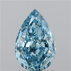 Picture of Lab Grown Diamond 1.40 Carats, Pear with  Cut, Fancy Vivid Blue Color, VS1 Clarity and Certified by IGI