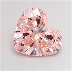 Picture of Lab Grown Diamond 5.02 Carats, Heart with  Cut, Fancy Intense Pink Color, VVS2 Clarity and Certified by IGI