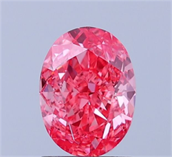 Picture of Lab Grown Diamond 1.38 Carats, Oval with  Cut, Fancy Vivid Pink Color, VS1 Clarity and Certified by IGI
