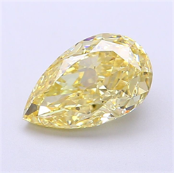 Picture of Lab Grown Diamond 1.91 Carats, Pear with  Cut, Fancy Yellow Color, VVS2 Clarity and Certified by IGI
