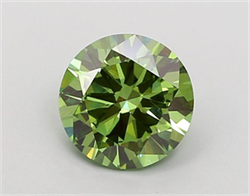 Picture of Lab Grown Diamond 1.24 Carats, Round with Very Good Cut, Fancy Vivid Green Color, VS2 Clarity and Certified by IGI
