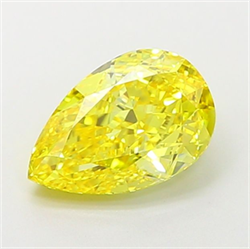 Picture of Lab Grown Diamond 1.79 Carats, Pear with  Cut, Fancy Vivid Yellow Color, VVS1 Clarity and Certified by IGI