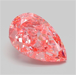 Picture of Lab Grown Diamond 3.01 Carats, Pear with  Cut, Fancy Vivid Pink Color, VVS2 Clarity and Certified by IGI