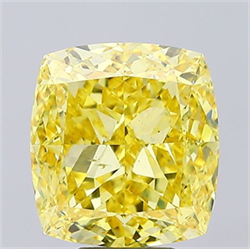 Picture of Lab Grown Diamond 8.00 Carats, CUSHION MODIFIED with  Cut, Fancy Vivid Yellow Color, VS2 Clarity and Certified by IGI
