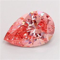 Picture of Lab Grown Diamond 2.54 Carats, Pear with  Cut, Fancy Vivid Pink Color, VS1 Clarity and Certified by IGI