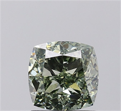 Picture of Lab Grown Diamond 1.50 Carats, CUSHION MODIFIED with  Cut, Fancy Vivid Green Color, VS1 Clarity and Certified by IGI