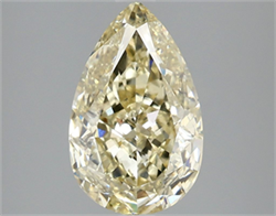 Picture of Lab Grown Diamond 3.00 Carats, Pear with  Cut, Fancy Light Yellow Color, VS1 Clarity and Certified by IGI