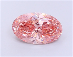 Picture of Lab Grown Diamond 4.09 Carats, Oval with  Cut, Fancy Vivid Pink Color, VS2 Clarity and Certified by IGI