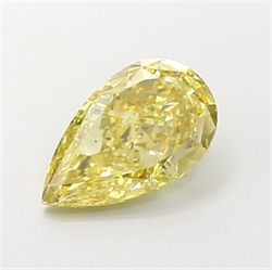 Picture of Lab Grown Diamond 3.02 Carats, Pear with  Cut, Fancy Intense Yellow Color, VS2 Clarity and Certified by IGI