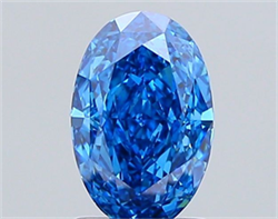 Picture of Lab Grown Diamond 1.33 Carats, Oval with  Cut, Fancy Vivid Blue Color, VS2 Clarity and Certified by IGI