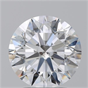 Natural Diamond 2.50 Carats, Round with Excellent Cut, F Color, SI2 Clarity and Certified by GIA