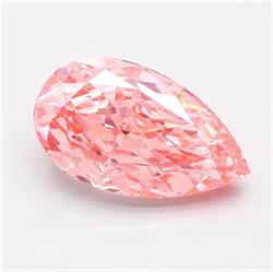 Picture of Lab Grown Diamond 5.08 Carats, Pear with  Cut, Fancy Vivid Pink Color, VVS2 Clarity and Certified by IGI