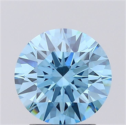 Picture of Lab Grown Diamond 2.05 Carats, Round with Ideal Cut, Fancy Vivid Blue Color, VS1 Clarity and Certified by IGI