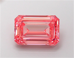 Picture of Lab Grown Diamond 5.03 Carats, Emerald with  Cut, Fancy Vivid Pink Color, VS1 Clarity and Certified by IGI