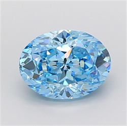 Picture of Lab Grown Diamond 3.50 Carats, Oval with  Cut, Fancy Vivid Blue Color, VS1 Clarity and Certified by IGI