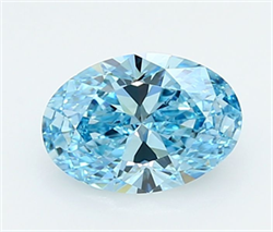 Picture of Lab Grown Diamond 1.67 Carats, Oval with  Cut, Fancy Vivid Blue Color, VVS2 Clarity and Certified by IGI