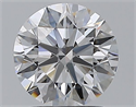 Natural Diamond 1.70 Carats, Round with Excellent Cut, D Color, VVS2 Clarity and Certified by GIA