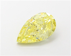Picture of Lab Grown Diamond 1.55 Carats, Pear with  Cut, Fancy Intense Yellow Color, VS2 Clarity and Certified by IGI