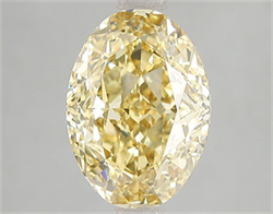 Picture of Lab Grown Diamond 3.09 Carats, Oval with  Cut, Fancy Intense Yellow Color, VVS2 Clarity and Certified by IGI