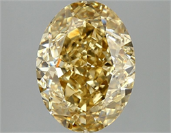 Picture of Lab Grown Diamond 3.10 Carats, Oval with  Cut, Fancy Intense Yellow Color, VS1 Clarity and Certified by IGI