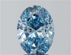 Picture of Lab Grown Diamond 3.01 Carats, Oval with  Cut, Fancy Blue Color, VS1 Clarity and Certified by IGI