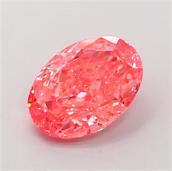 Picture of Lab Grown Diamond 1.33 Carats, Oval with  Cut, Fancy Vivid Pink Color, VVS2 Clarity and Certified by IGI