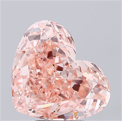 Picture of Lab Grown Diamond 5.11 Carats, Heart with  Cut, Fancy Vivid Pink Color, VS1 Clarity and Certified by IGI
