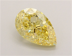 Picture of Lab Grown Diamond 2.02 Carats, Pear with  Cut, Fancy Vivid Yellow Color, VS1 Clarity and Certified by IGI