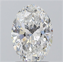 Natural Diamond 1.30 Carats, Oval with  Cut, F Color, VS1 Clarity and Certified by GIA