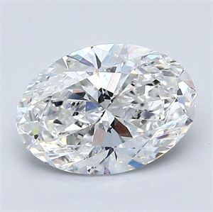Foto Diamante Natural 1.30 quilates, Ovalado , Color F, claridad SI1 y certificado GIA de