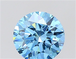 Picture of Lab Grown Diamond 1.37 Carats, Round with Ideal Cut, Fancy Vivid Blue Color, VVS2 Clarity and Certified by IGI