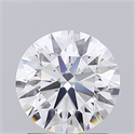 Lab Grown Diamond 1.51 Carats, Round with Ideal Cut, D Color, VVS2 Clarity and Certified by IGI