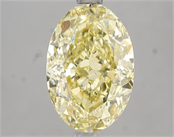 Picture of Lab Grown Diamond 3.01 Carats, Oval with  Cut, Fancy Intense Yellow Color, VS2 Clarity and Certified by IGI