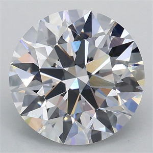 Picture of Lab Grown Diamond 2.05 Carats, Round with Ideal Cut, D Color, VVS2 Clarity and Certified by IGI