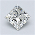 Natural Diamond 1.01 Carats, Princess with  Cut, H Color, SI1 Clarity and Certified by GIA