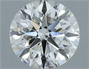 Natural Diamond 0.85 Carats, Round with Excellent Cut, H Color, VVS2 Clarity and Certified by IGI