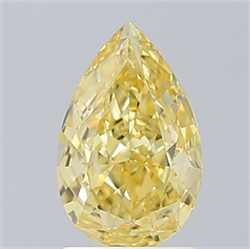 Picture of Lab Grown Diamond 1.69 Carats, Pear with  Cut, Fancy Vivid Yellow Color, VS1 Clarity and Certified by IGI
