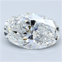 Natural Diamond 2.20 Carats, Oval with  Cut, F Color, VS2 Clarity and Certified by GIA