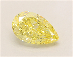 Picture of Lab Grown Diamond 2.62 Carats, Pear with  Cut, Fancy Intense Yellow Color, VS1 Clarity and Certified by IGI