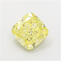 Picture of Lab Grown Diamond 1.28 Carats, CUSHION MODIFIED with  Cut, Fancy Yellow Color, VVS2 Clarity and Certified by IGI