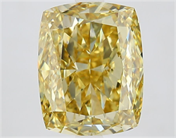 Picture of Lab Grown Diamond 4.02 Carats, CUSHION MODIFIED with  Cut, Fancy Yellow Color, VS1 Clarity and Certified by IGI