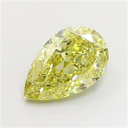 Picture of Lab Grown Diamond 3.51 Carats, Pear with  Cut, Fancy Intense Yellow Color, VS2 Clarity and Certified by IGI