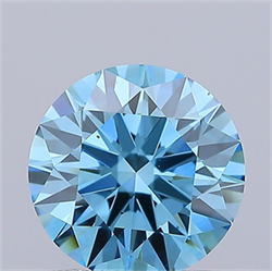 Picture of Lab Grown Diamond 1.24 Carats, Round with Ideal Cut, Fancy Vivid Blue Color, VS2 Clarity and Certified by IGI