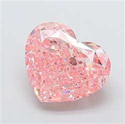 Picture of Lab Grown Diamond 5.01 Carats, Heart with  Cut, Fancy Vivid Pink Color, VS1 Clarity and Certified by IGI