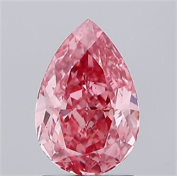 Picture of Lab Grown Diamond 1.44 Carats, Pear with  Cut, Fancy Vivid Pink Color, VS1 Clarity and Certified by IGI