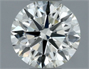 Natural Diamond 0.50 Carats, Round with Excellent Cut, J Color, VVS1 Clarity and Certified by IGI