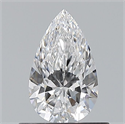 Natural Diamond 0.53 Carats, Pear with  Cut, D Color, VVS2 Clarity and Certified by GIA