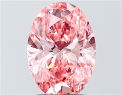 Picture of Lab Grown Diamond 2.71 Carats, Oval with  Cut, Fancy Vivid Pink Color, VS2 Clarity and Certified by IGI