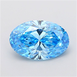 Picture of Lab Grown Diamond 3.00 Carats, Oval with  Cut, Fancy Vivid Blue Color, VS1 Clarity and Certified by IGI